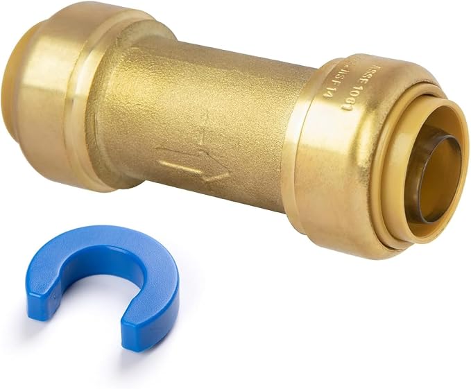 1/2" Check Valve Push-Fit, Push to Connect Brass Plumbing Fitting by KAINGA