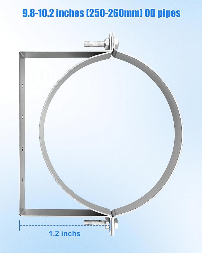 10 Inch Pipe Hanger Chimney Support Bracket | 2 Pcs Heavy Duty Steel Rigid - Image 5