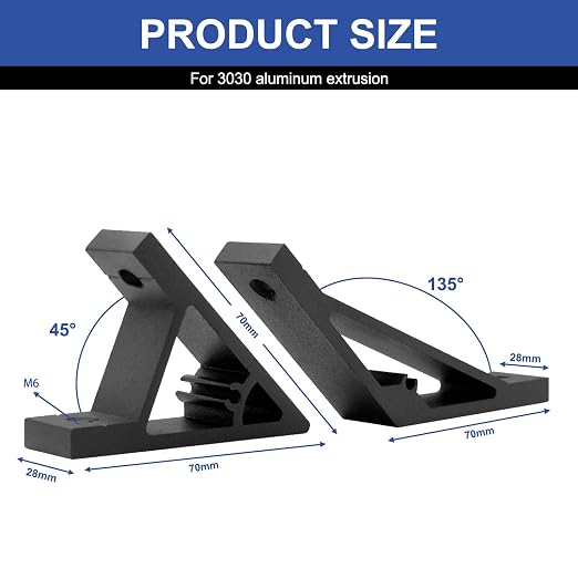12pcs 3030 45/135 Degree Angle Corner Bracket 3030 Extrusion Hardware T-Slot - Image 2