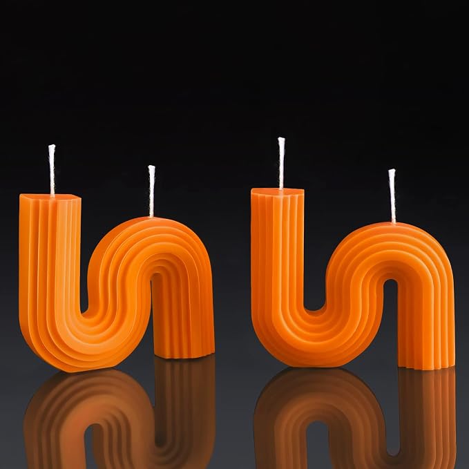 Tondiamo 2 Pcs Aesthetic Candles Twist Shaped Aesthetic Candles Cool S Shape by Tondiamo