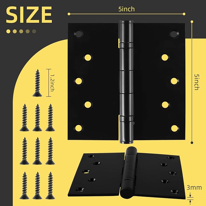 5 Inch Stainless Steel Door Hinges, Heavy Duty Commercial Door Hinges Ball - Image 2