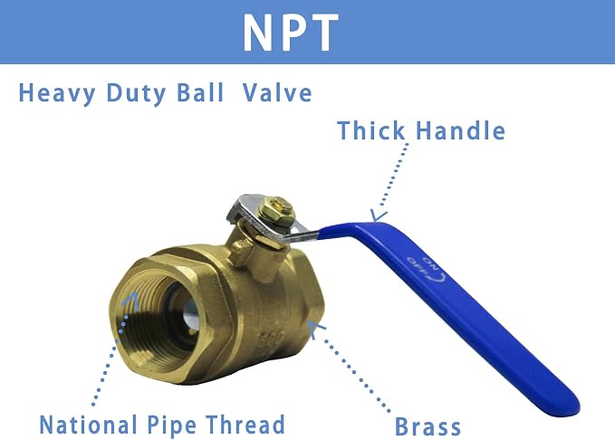 1/2 ball valve NPT Female Threaded Brass Ball Valve, US Standard 1/2” Brass - Image 2
