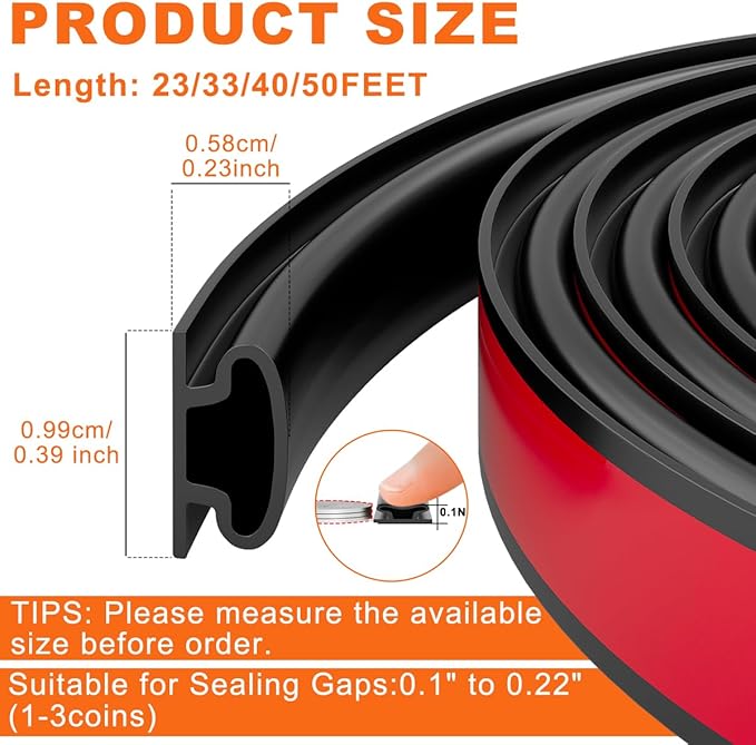 Black Rubber Weather Stripping Door Seal Strip, D Shape Door Rubber Weather - Image 3