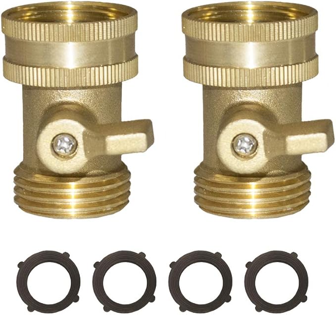 Garden Hose Shut Off Valve 3/4" GHT Heavy Duty Hose On Off Valve Ball Valve 2 by HQMPC