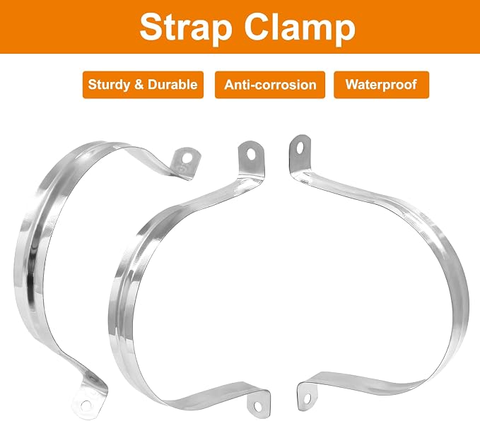 Biaungdo M100 Rigid Pipe Strap, 4 Inch Stainless Steel, U Bracket Pipe Clamps - Image 4