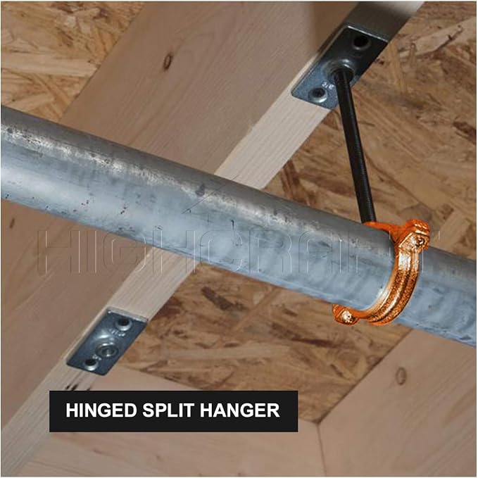HIGHCRAFT HINGC-114-5 Industrial Decor Hinged Split Ring Pipe Hanger 1-1/4 in. - Image 7