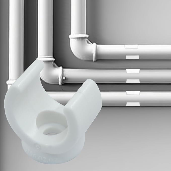 50 Pack 1/2 Inch Pipe Clamp, 16mm U-Shaped | Plastic PEX Clips, Pipe Hangers - Image 4
