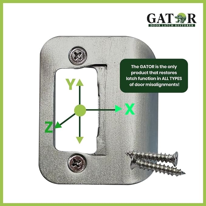 Gator Door Strike Plate 2-1/4" Latch Restorer, Satin Nickel, No Chiseling - Image 2