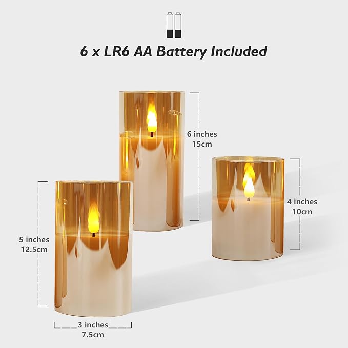 Rhytsing Gold Glass Battery Operated Candles - Image 4
