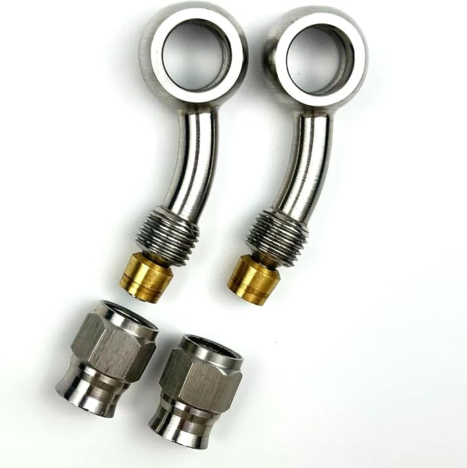 2pcs stainless steel 28 Lateral degree elbow female AN3-3 3AN to Metric M10 - Image 4
