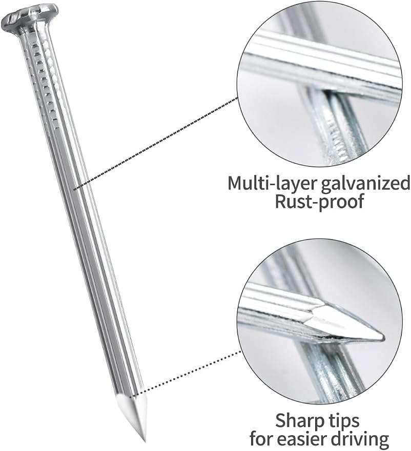 Concrete Nails 1-1/2 Inch for Masonry & Cement Walls | 150Pcs Galvanized Steel - Image 7