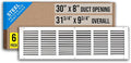 Fits 30x8 Duct Opening | Steel Return Air Grille by Handua | Vent Cover Grill by Handua