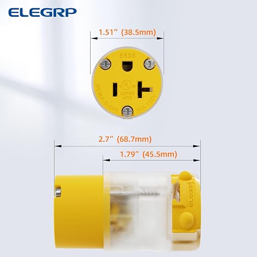 ELEGRP Lighted 20 Amp 125 Volt NEMA 5-20R 2 Pole 3 Wire Grounding Straight - Image 5