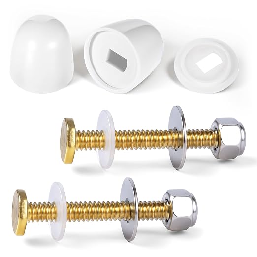 2 PCS Toilet Floor Bolts and Caps Closet, Universal Toilet Bowl to Floors Bolt by Unknown