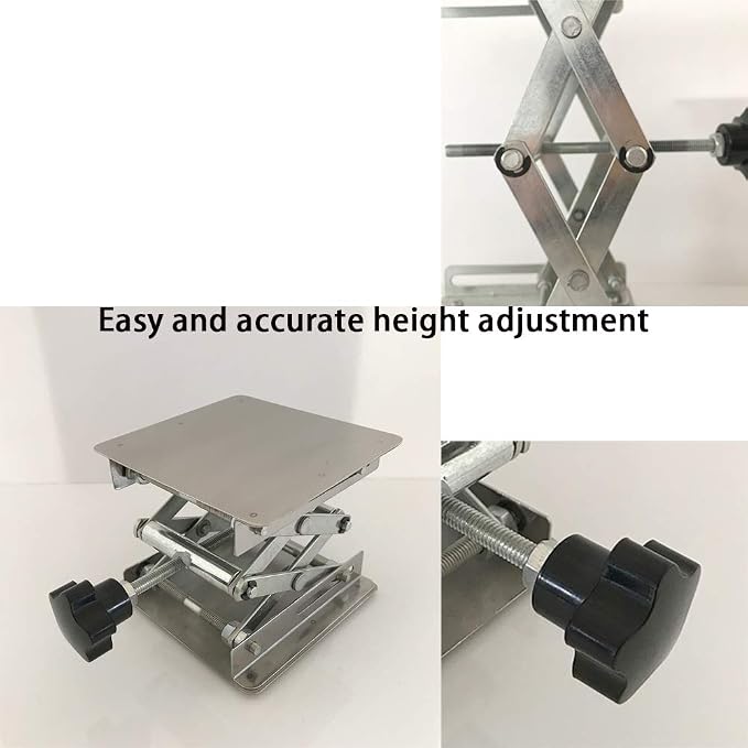 LabZhang 4" x4" Stainless Steel Lab Jack Scissor Stand Platform Lab Lift | Lab - Image 6