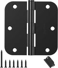 1 Pack Matte Black Door Hinges 3.5 Inch 5/8" Radius Interior | 3-1/2" Rounded by AmzGod