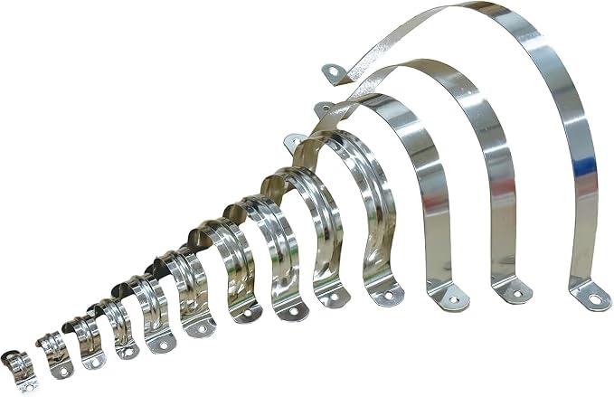 3inch Rigid Support Pipe Strap, 2 Hole U-Tube Strap Clamp, Stainless Steel - Image 5