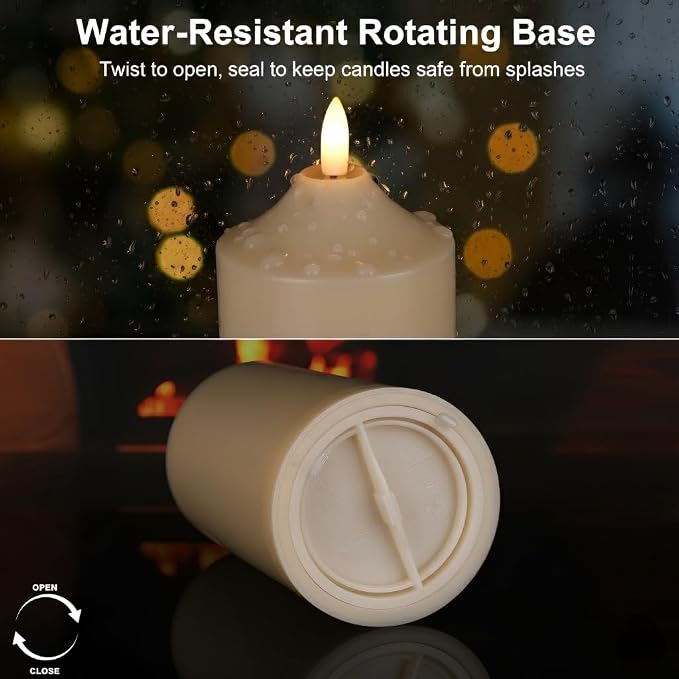 Battery Operated Candles with Timer, LED Flameless Candles with Remote | - Image 3