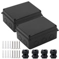Electrical Box, ABS Plastic Project Box Power Cord Enclosure Black 5.9 x 4.3 x by LuSumtly