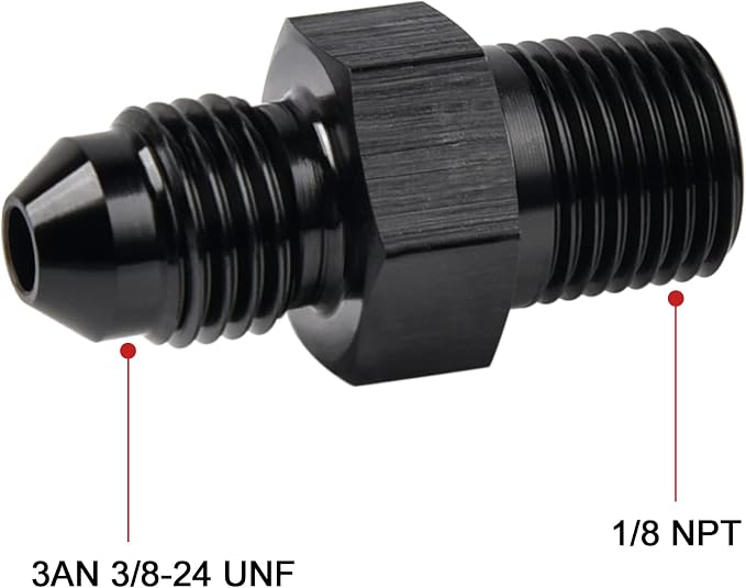 EVIL ENERGY 3AN Male Flare to 1/8" NPT Pipe Fitting Adapter Aluminum Straight - Image 2