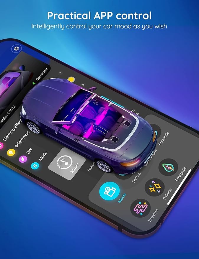 Govee Car LED Lights, RGB Smart Car Interior Lights, App Control | DIY Mode and - Image 4