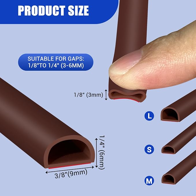 Weather Stripping Door Seal Self Adhesive Weather Strip Silicone D Shaped Door - Image 2