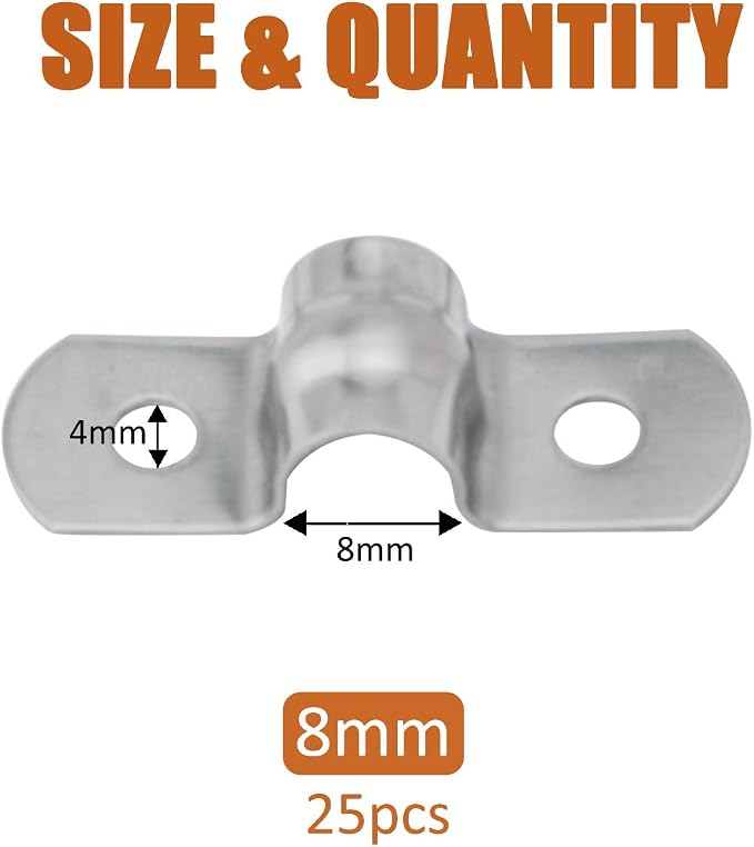 ISPINNER 25pcs M8 Stainless Steel Rigid Pipe Strap - Image 2
