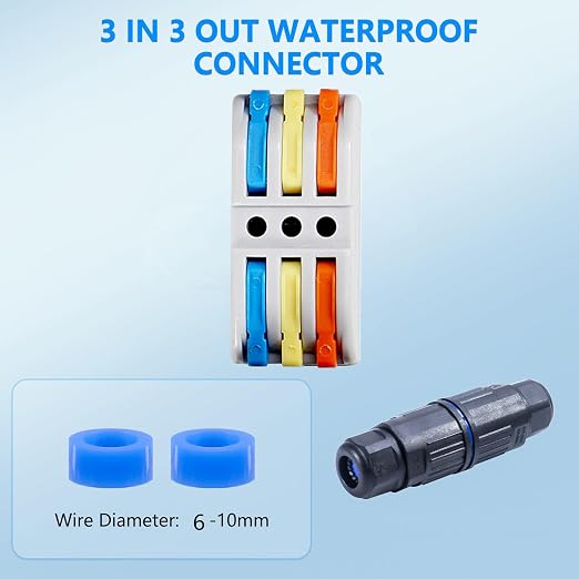5PCS IP68 Waterproof Junction Box, Outdoor 3 Way Electrical Cable Connector - Image 4