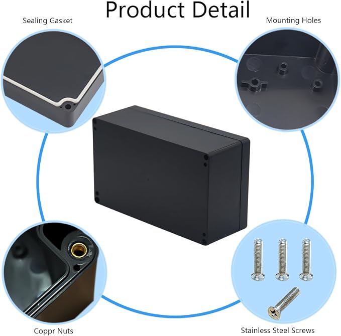 Project Box ABS Plastic Black Electrical Boxes IP65 Waterproof DIY Electronic - Image 5