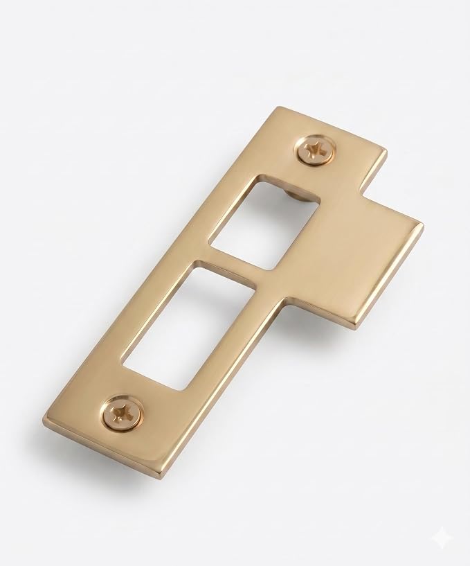 3-1/2" Satin Brass Door Strike Plate Latch by Unknown