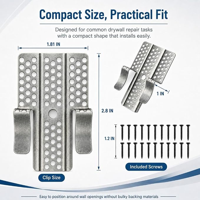 Drywall Repair Clips Kit, Easy Install Stainless Steel Wall Patch - Image 4