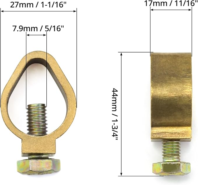 QWORK Copper Ground Rod Clamp 3/4" Diameter – Connects 1/0–10 AWG Wire - Image 7