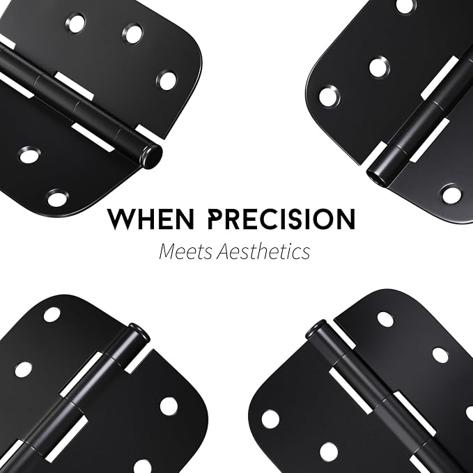 goldenwarm 12 Pack Interior and Exterior Door Hinges, Matte Black Door Hinges 4 - Image 4