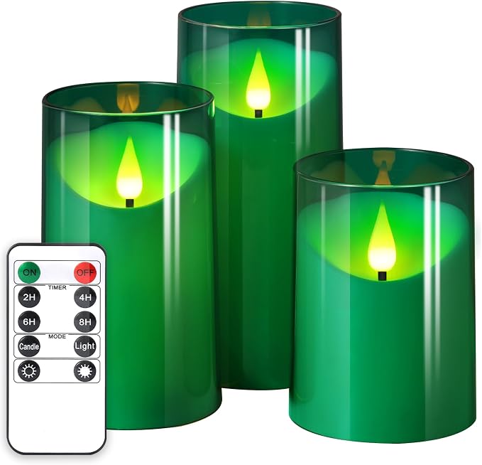 NURADA Flameless Candles: 3D Wick Battery Operated LED Pillar Acrylic Fake by NURADA