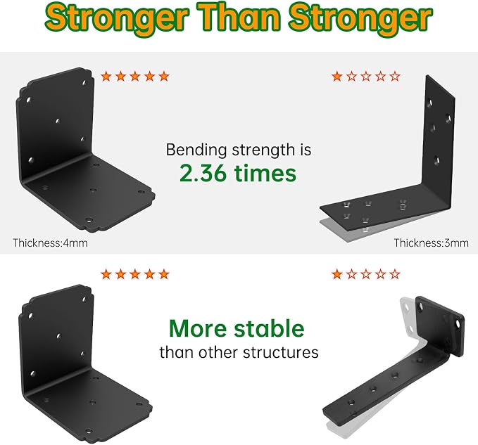 6x6x5 L Brackets Heavy Duty for Pergola, | Angle Bracket Metal Corner Brace For - Image 6