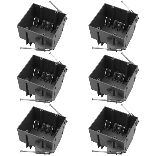 32 Cu in 2-Gang PVC New Work Nail On Electrical Outlet Box, grounding by HUIXHAO