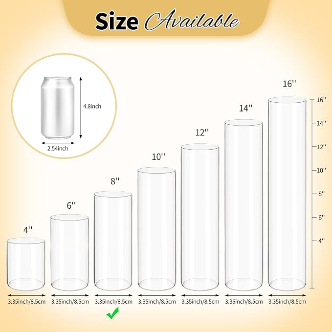 12Pack Glass Cylinder Vases for Centerpieces - Image 3