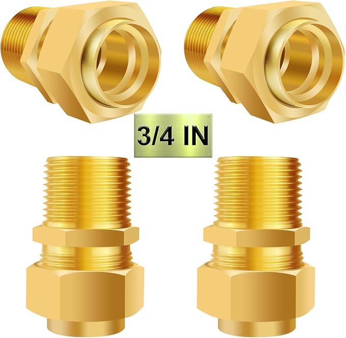 4 Pack 3/4" Male NPT Brass Fittings - Image 9