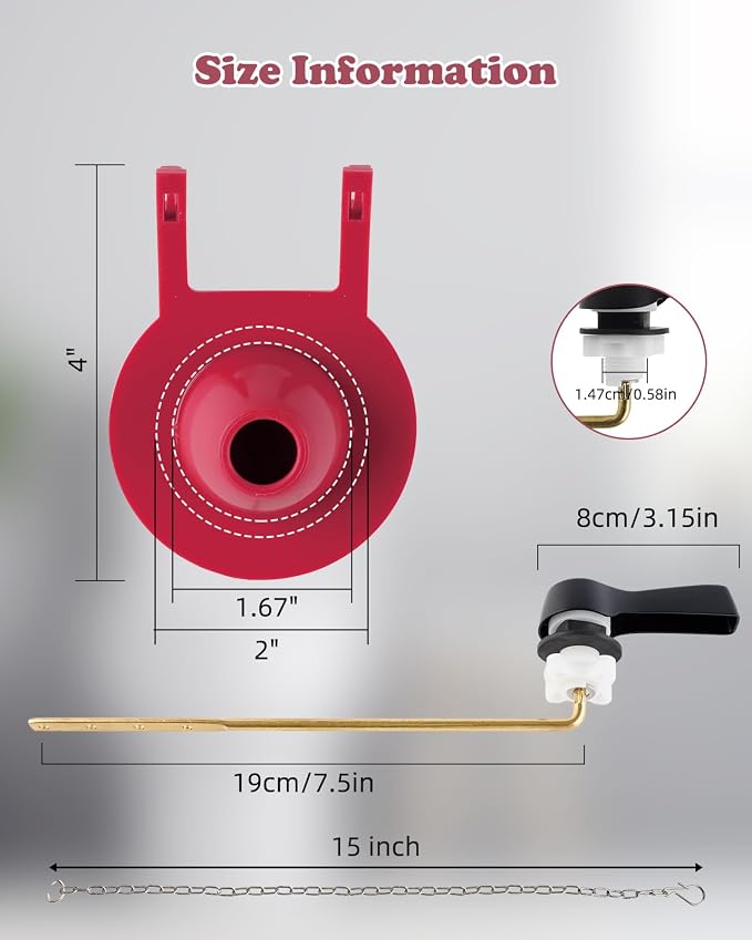 Hibbent Universal Metal Front Mount Toilet Handle - Image 7