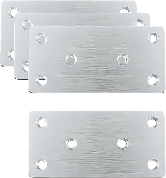 4Pcs Flat Straight Square Stainless Steel Connectors | by TSNAMAY