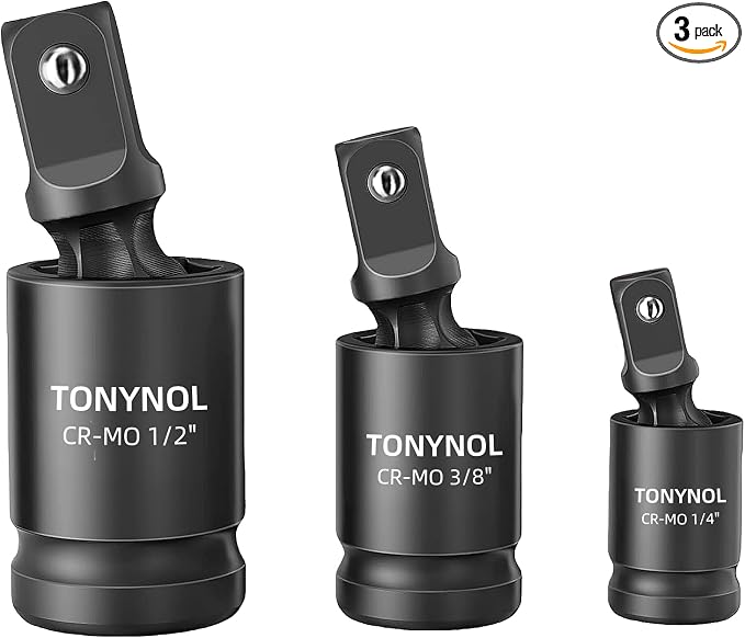 TONYNOL 3 PCS 1/4IN, 1/2IN Drive Universal Joint Socket Set | CR-MO Steel by TONYNOL