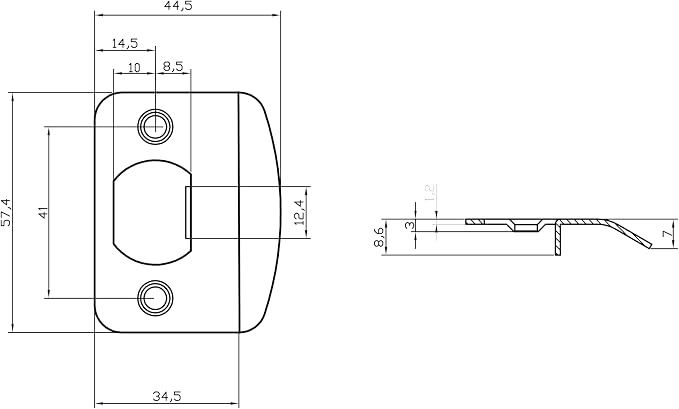 Replacement Products SS304 Strike Plate Full Lip, 2-1/4" x 1-5/8" - Image 3