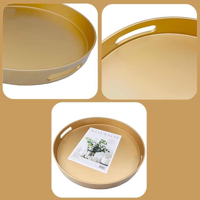 Gold Round Decorative Tray - Image 4