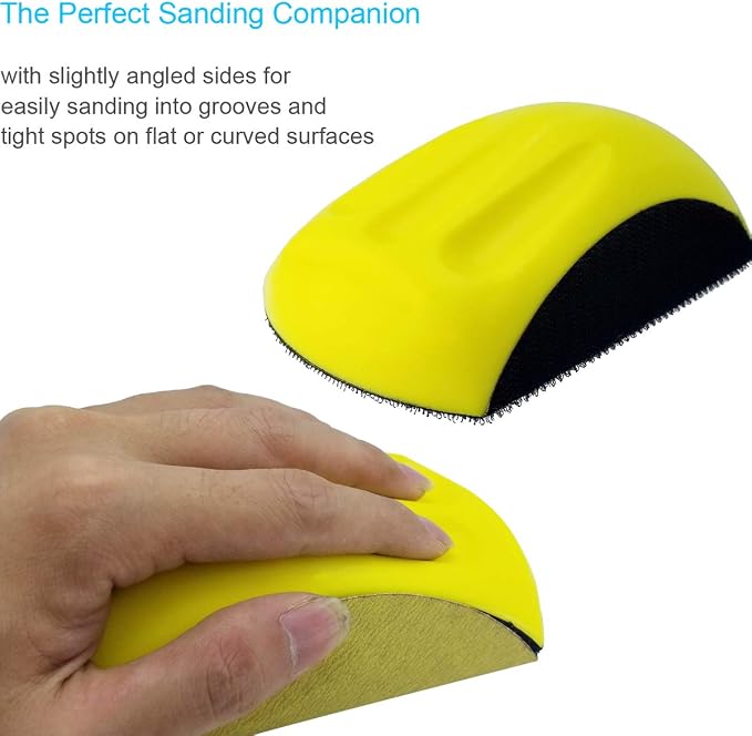 2 Pack 5 Inch Hand Sanding Blocks Round and Mouse-Shaped - Image 6