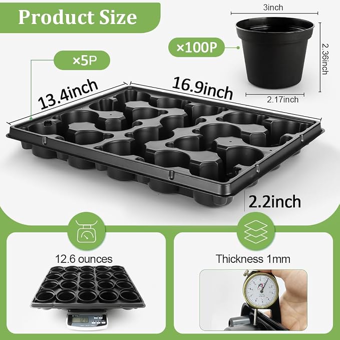 RooTrimmer 3 Inch Plastic Plant Pots 100 Pcs - Image 4