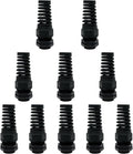 10Pcs NPT 3/8" IP68 Waterproof Cable Gland Flex Spiral Strain Relief Black by LeMotech