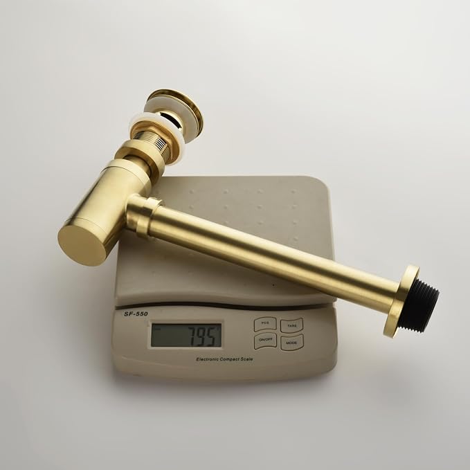 Bathroom Sink Stopper P-Trap Complete Set Adjustable Bottle Trap Solid Brass - Image 6