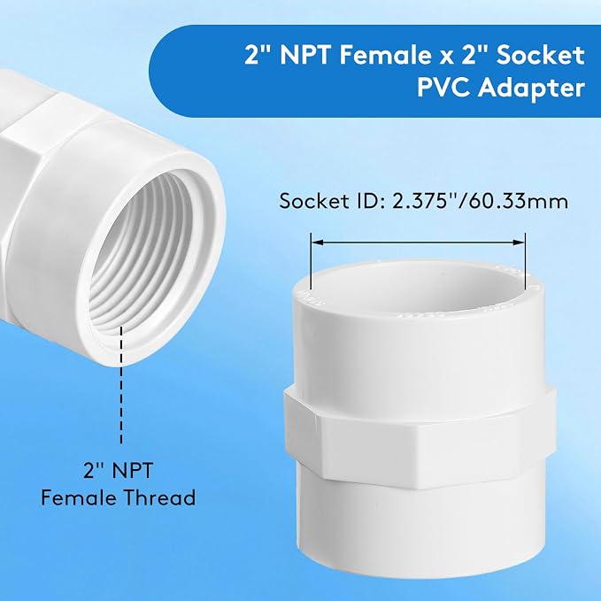 2 Pack 2" PVC Female Adapter, Schedule 40 - Image 2
