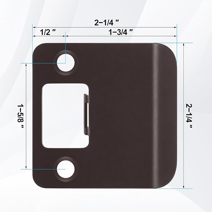 2 Pack Extended Strike Plate Round Corner, 2.25 X 2.25 Inch, 2-1/4" x 1-3/4" - Image 2