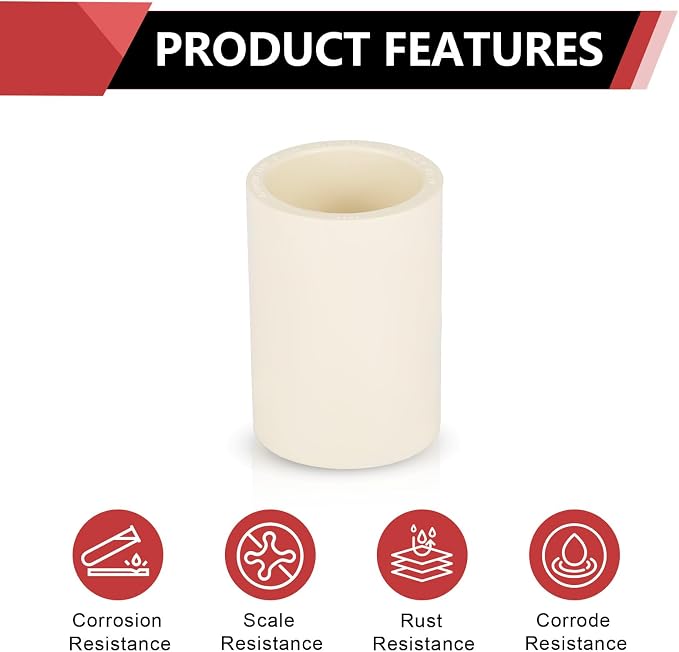 50 Pack EFIELD CPVC Coupling Adapter Fittings, 3/4" Slip x 3/4" Slip | Socket - Image 3